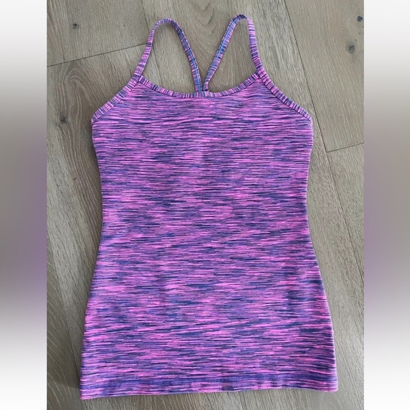 IVIVVA By LULULEMON BUILT IN BRA TANK TOP Purple Multi SIZE 10 *E11 - Picture 1 of 3